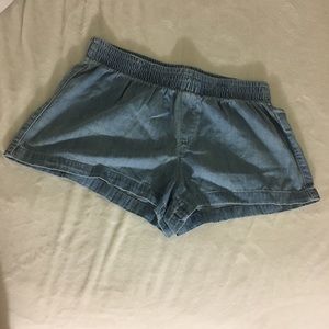OLD NAVY CHAMBRAY PULL-UP SHORTS